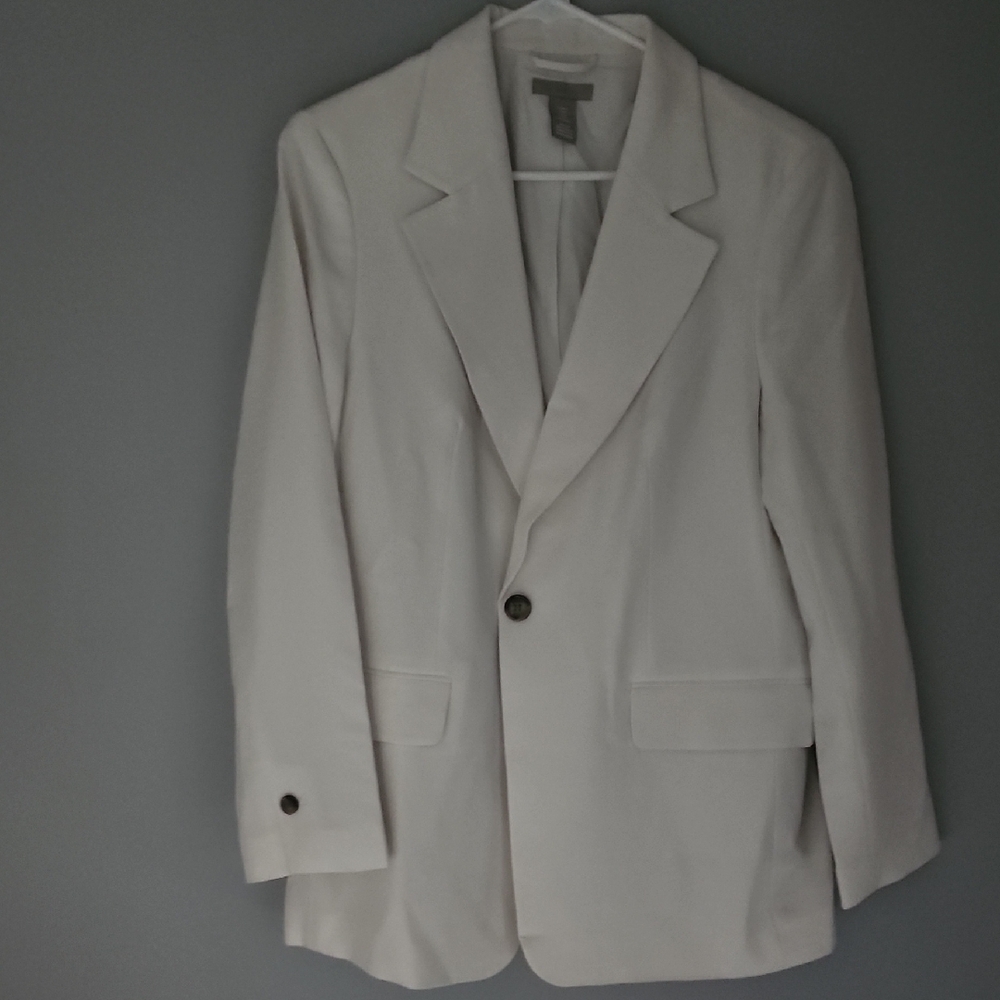 H&M White Blazer Formal Suit Jacket